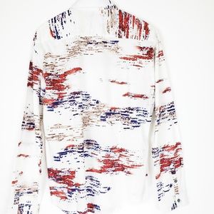 Dapper brand watercolor mens shirt  L Artsy Beach Patriotic Western Button up